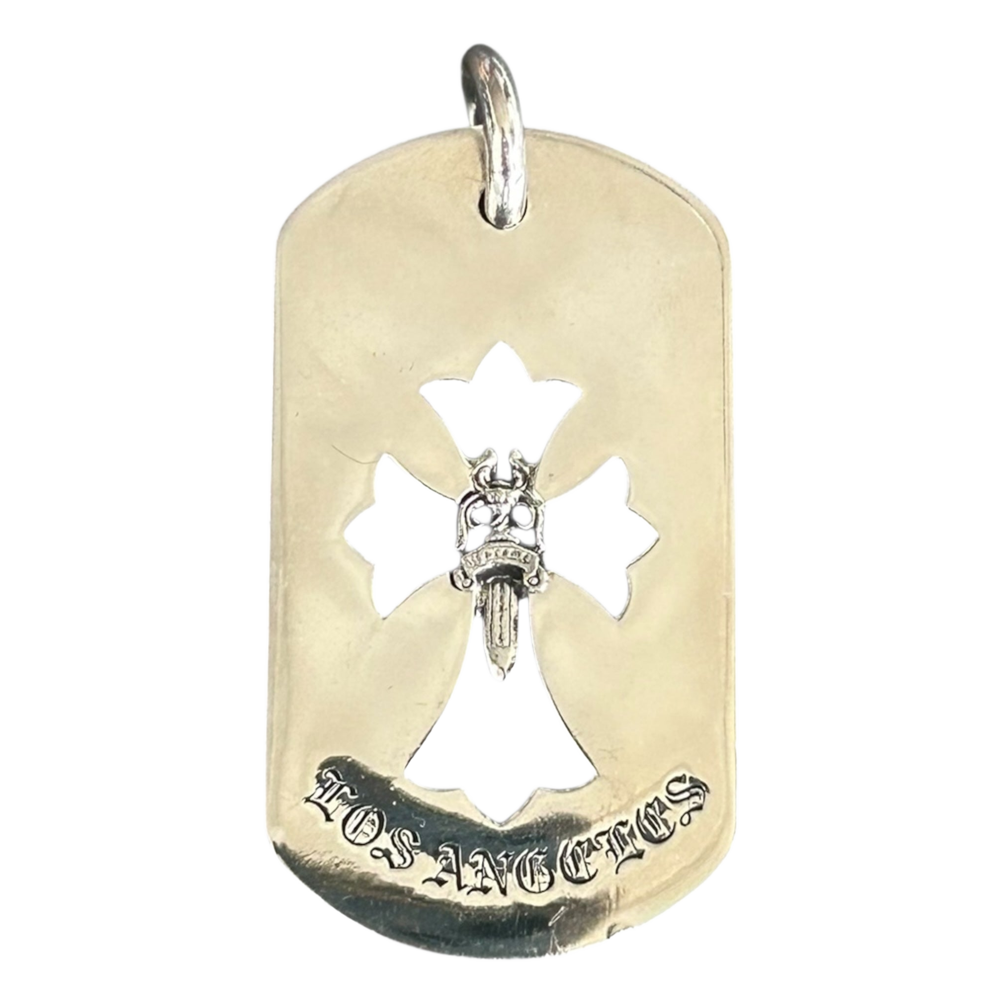 Chrome Hearts Los Angeles Exclusive Silver Dagger & Cros Dog Tag