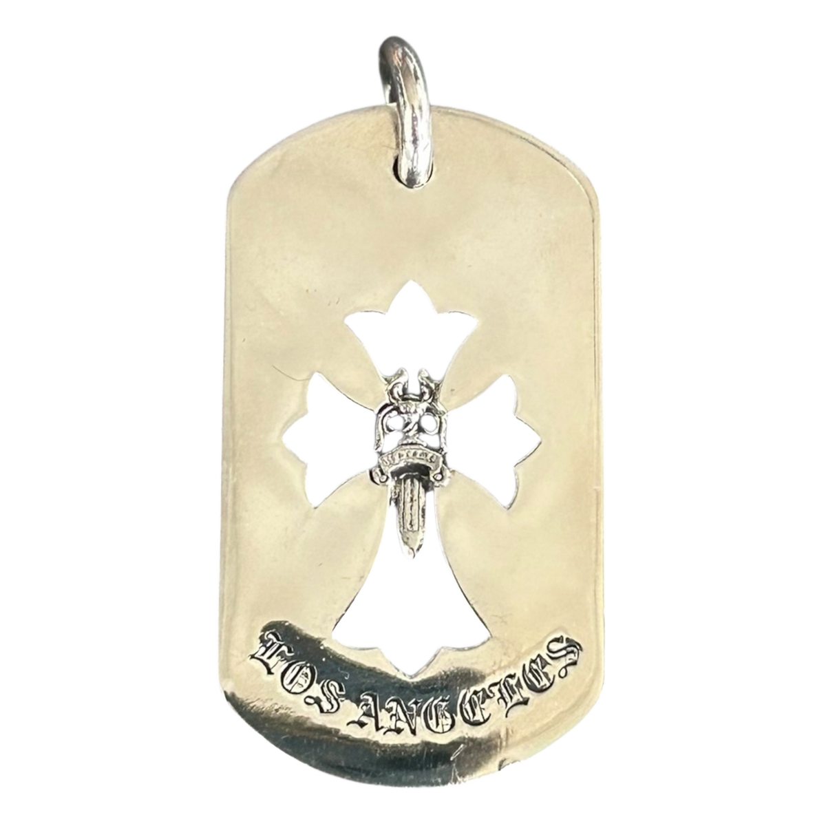 Chrome Hearts Los Angeles Exclusive Silver Dagger & Cros Dog Tag
