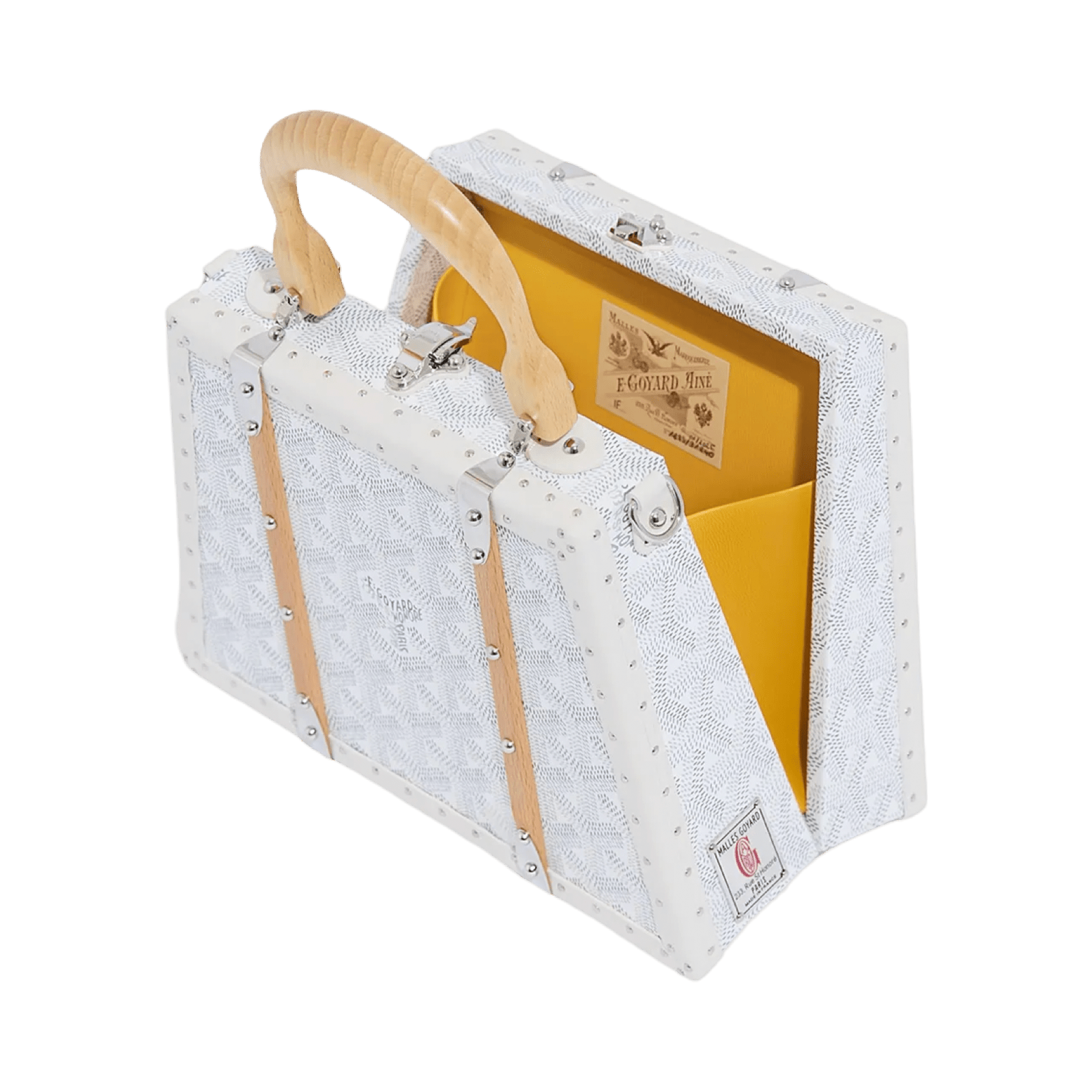 Goyard Saigon Mini Trunk Bag White