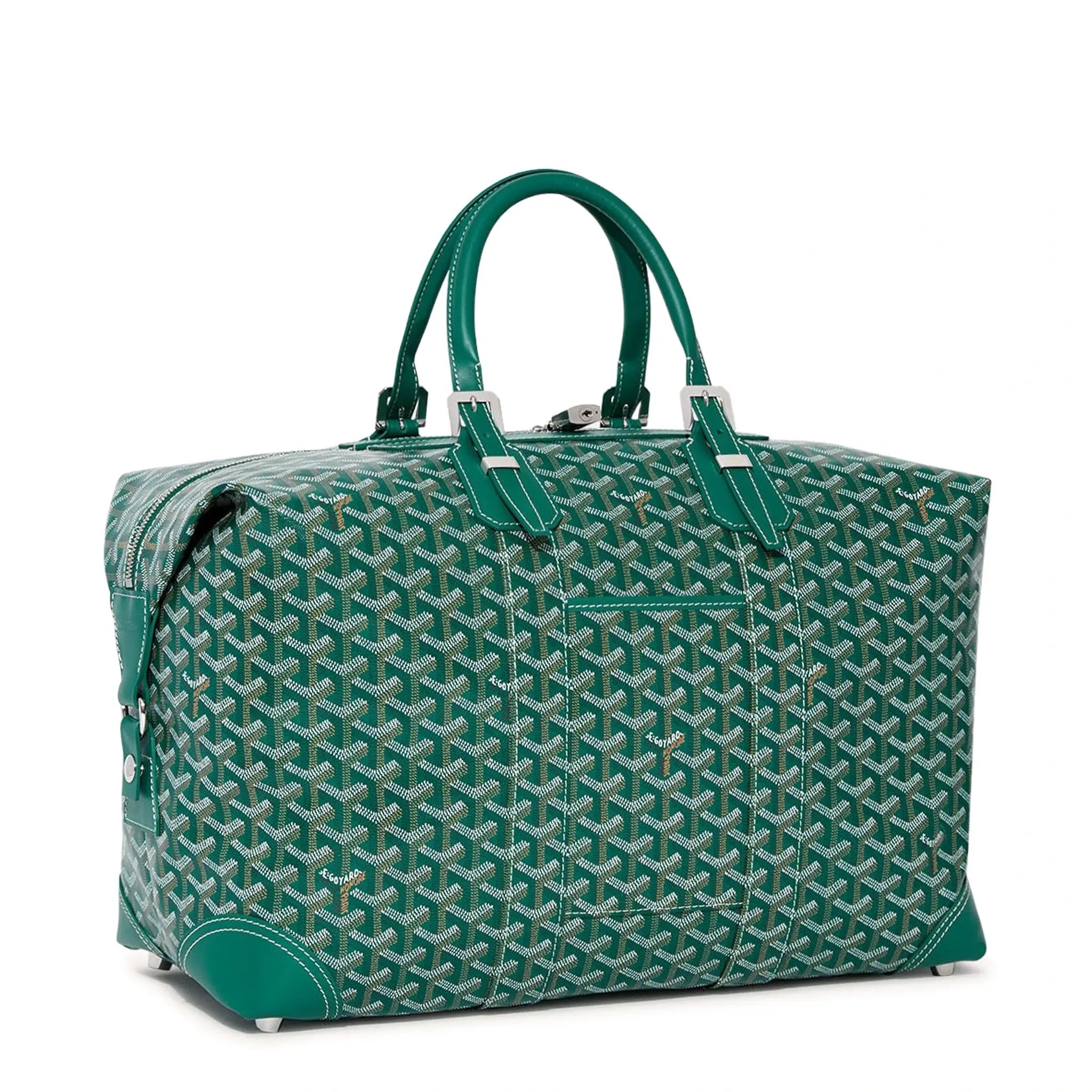 Front view of Goyard Bowling 45 Green Bag BOWLIN045TY09CL09P
