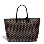 Front view of Goyard Saint Louis PM Tote Bag Black STLOUIPMLTY01CL01P