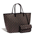 Pair view of Goyard Saint Louis PM Tote Bag Black STLOUIPMLTY01CL01P