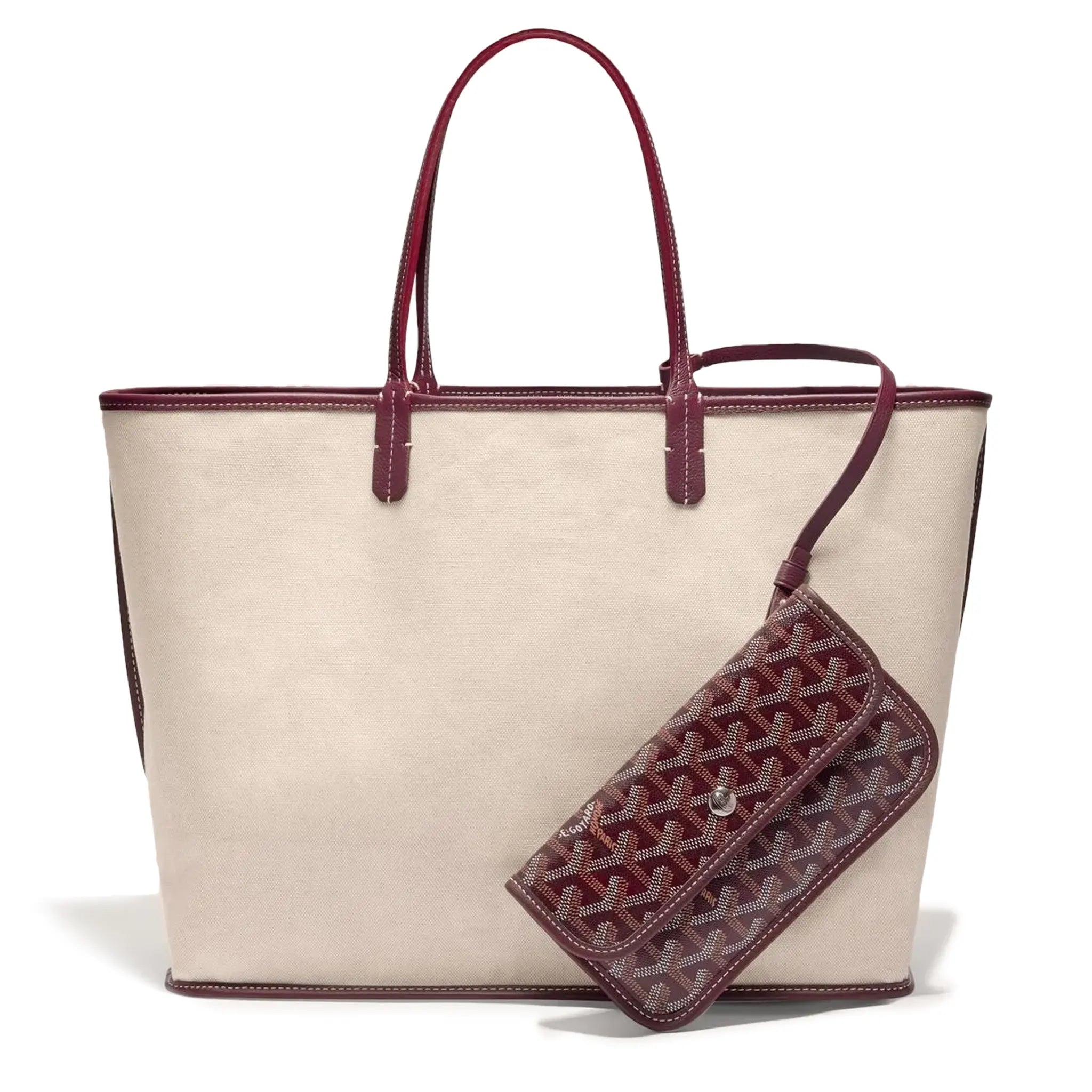 Back view of Goyard Saint Louis PM Tote Bag Burgundy STLOUIPMLTY33CL33P