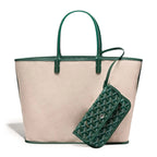 Back view of Goyard Saint Louis PM Tote Bag Green STLOUIPMLTY09CL09P
