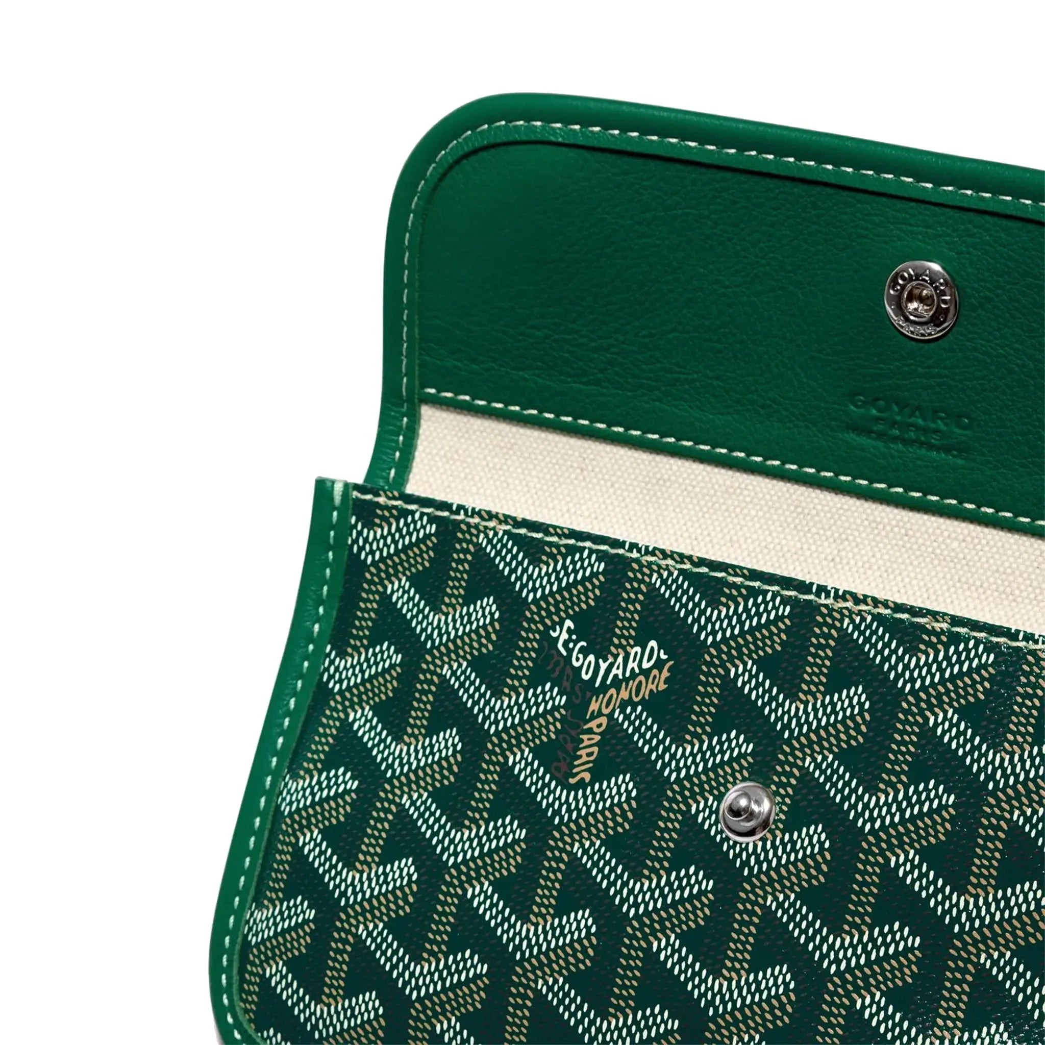 Detail view of Goyard Saint Louis PM Tote Bag Green STLOUIPMLTY09CL09P