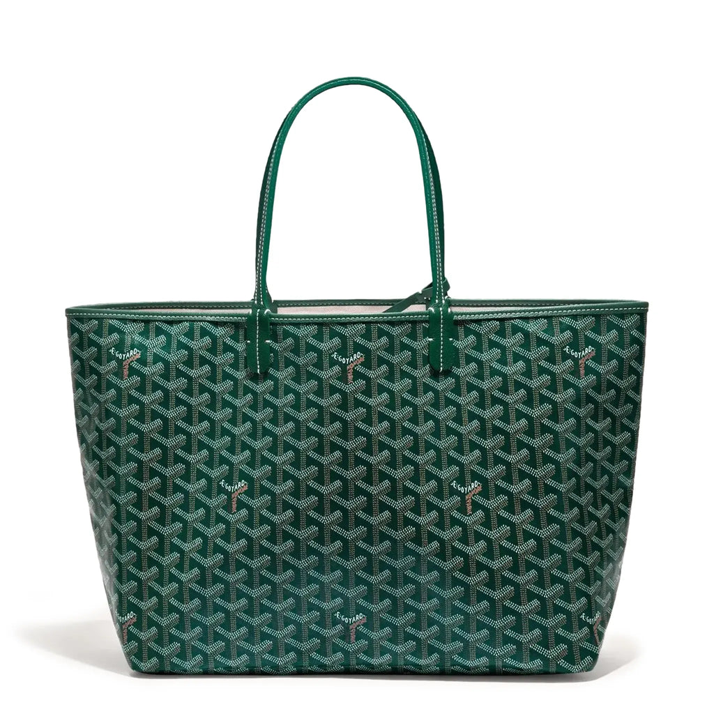 Front view of Goyard Saint Louis PM Tote Bag Green STLOUIPMLTY09CL09P