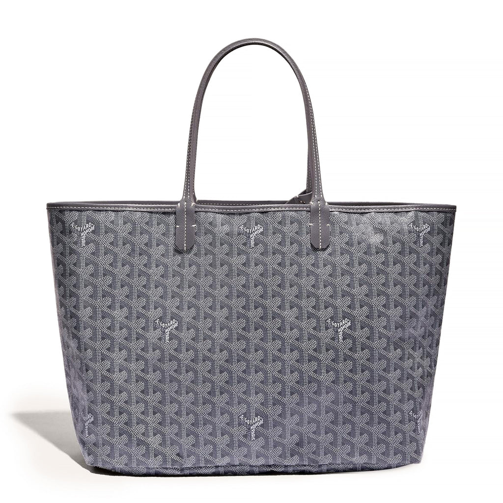 Back view of Goyard Saint Louis PM Tote Bag Grey STLOUIPMLTY51CL51P