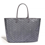Back view of Goyard Saint Louis PM Tote Bag Grey STLOUIPMLTY51CL51P
