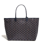 Front view of Goyard Saint Louis PM Tote Bag Navy Blue STLOUIPMLTY12CL12P