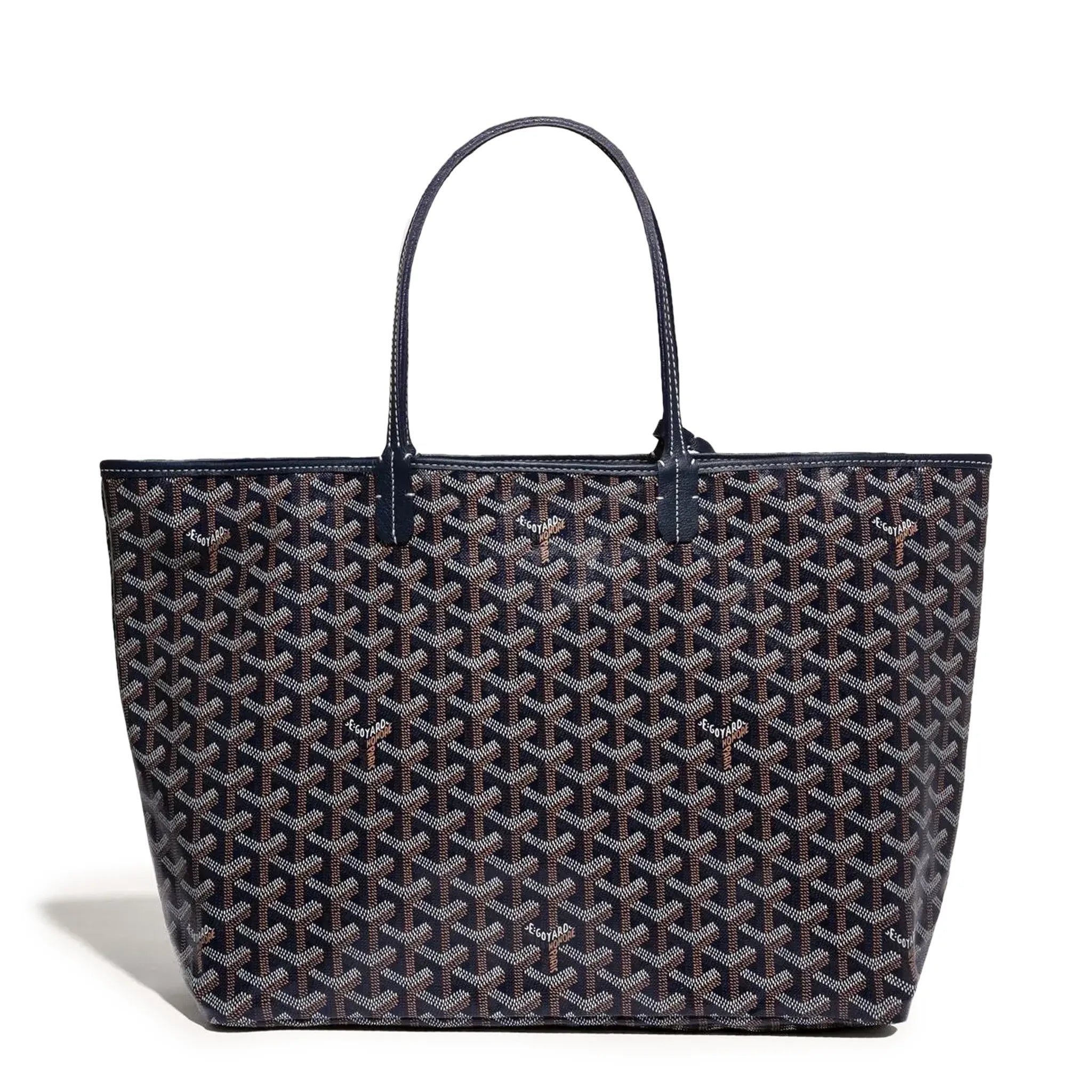 Front view of Goyard Saint Louis PM Tote Bag Navy Blue STLOUIPMLTY12CL12P