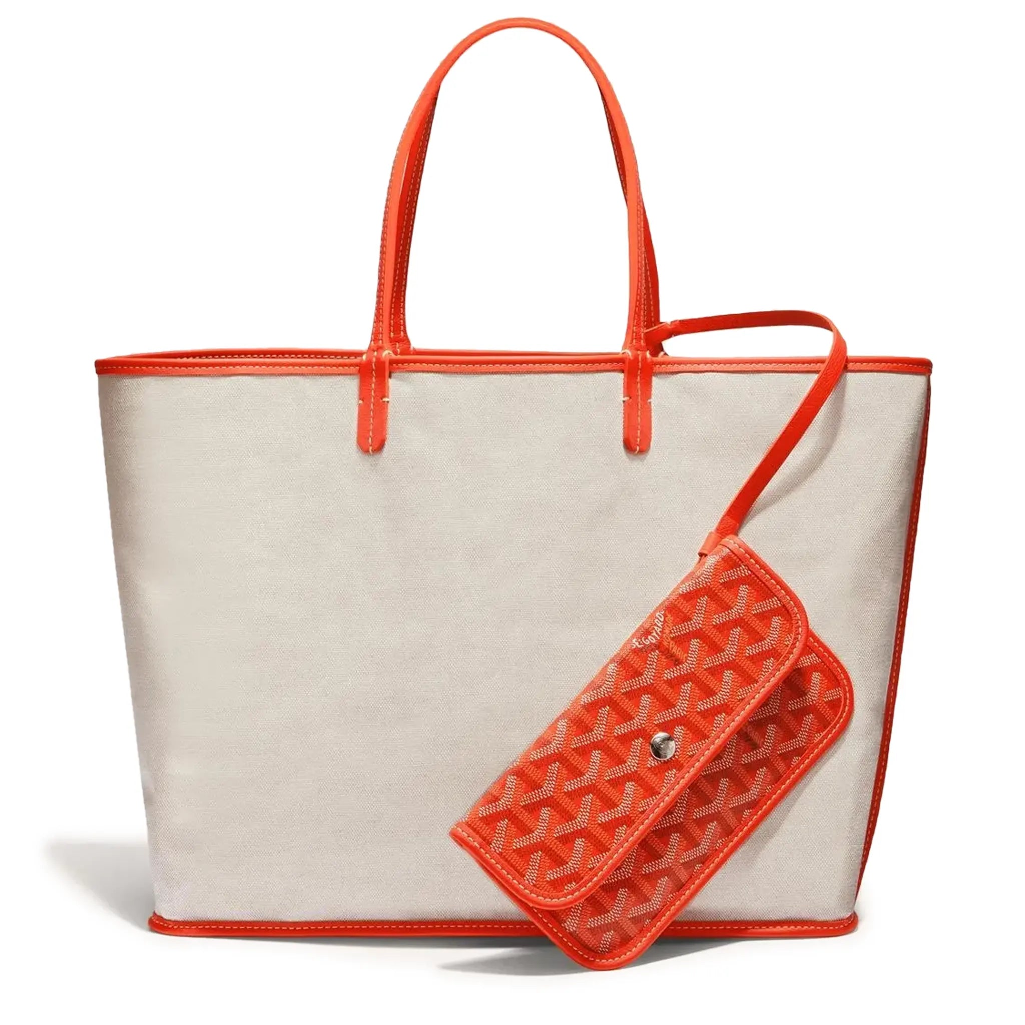 Back view of Goyard Saint Louis PM Tote Bag Orange STLOUIPMLTY07CL07P