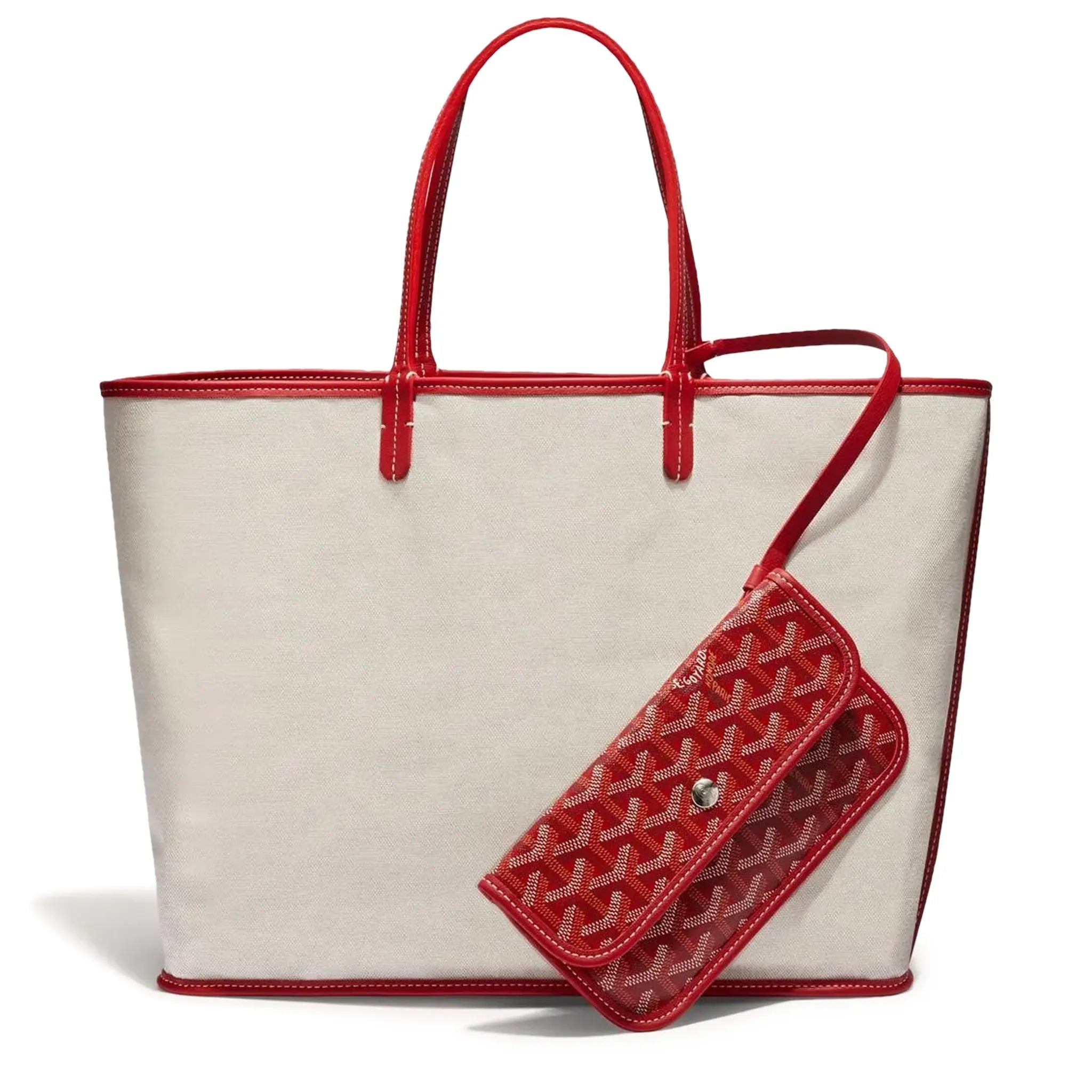 Back view of Goyard Saint Louis PM Tote Bag Red STLOUIPMLTY02CL02P
