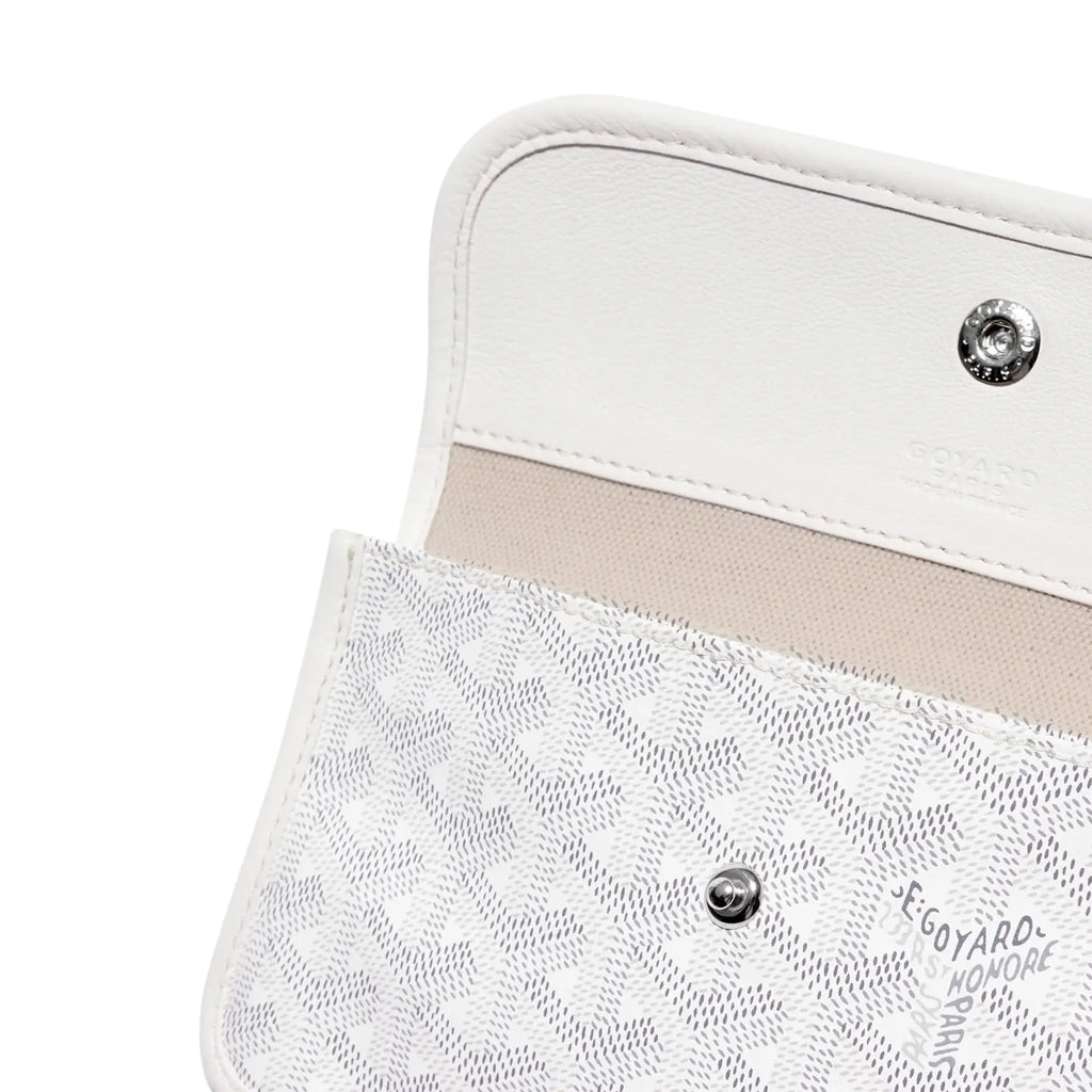 Detail view of Goyard Saint Louis PM Tote Bag White STLOUIPMLTY50CL50P