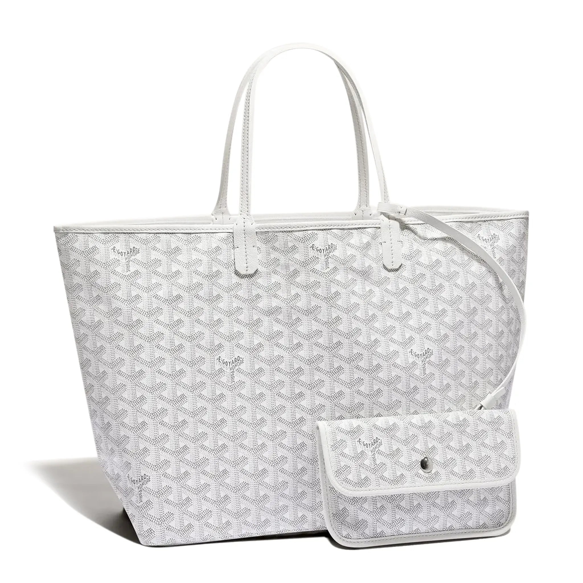 Pair view of Goyard Saint Louis PM Tote Bag White STLOUIPMLTY50CL50P